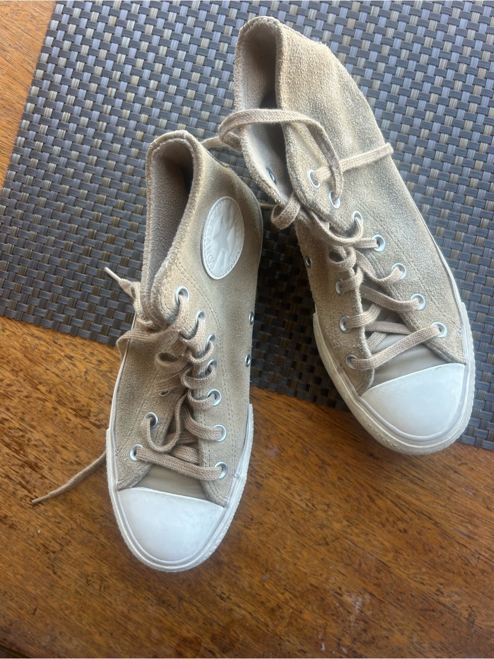 Converse Women’s Tan Suede High-Top Sneakers
